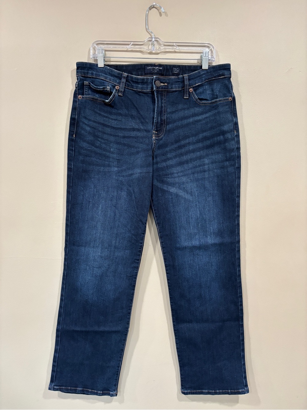 Lucky Brand Women's Mid-Rise Straight Sweet Size 14/32 Ankle Dark Wash Jeans